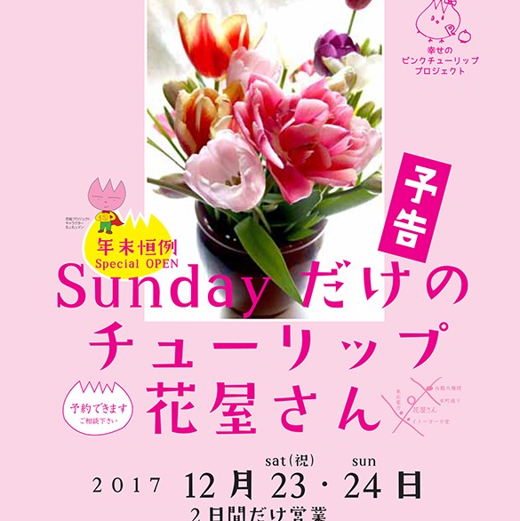 12/23(土)、24(日)は地元産チューリップの切り花を販売